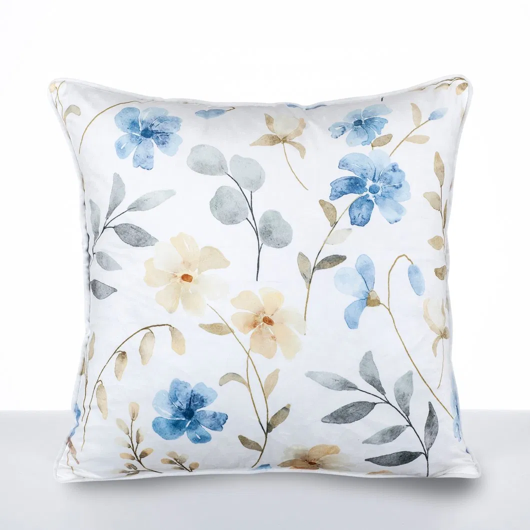 Customize Trendy New Linen Tropical Flower Plant Pillow Case Hibiscus Palm Tree Hug Pillowcase Cushion Cover