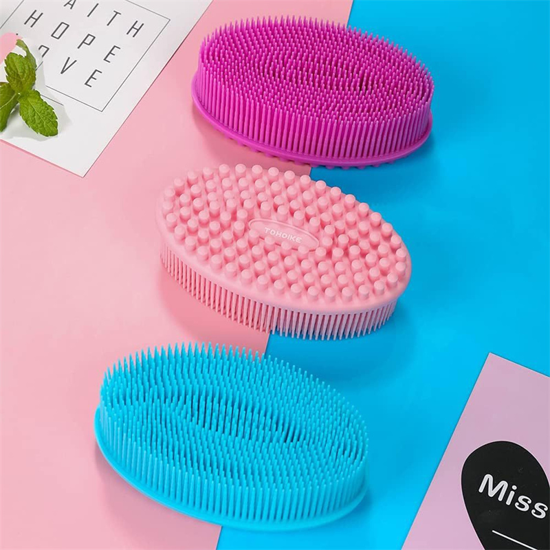 Oval Shape Wholesale Exfoliating Massage Face Shower Silicone Facial Cleansing Brush Multifunction
