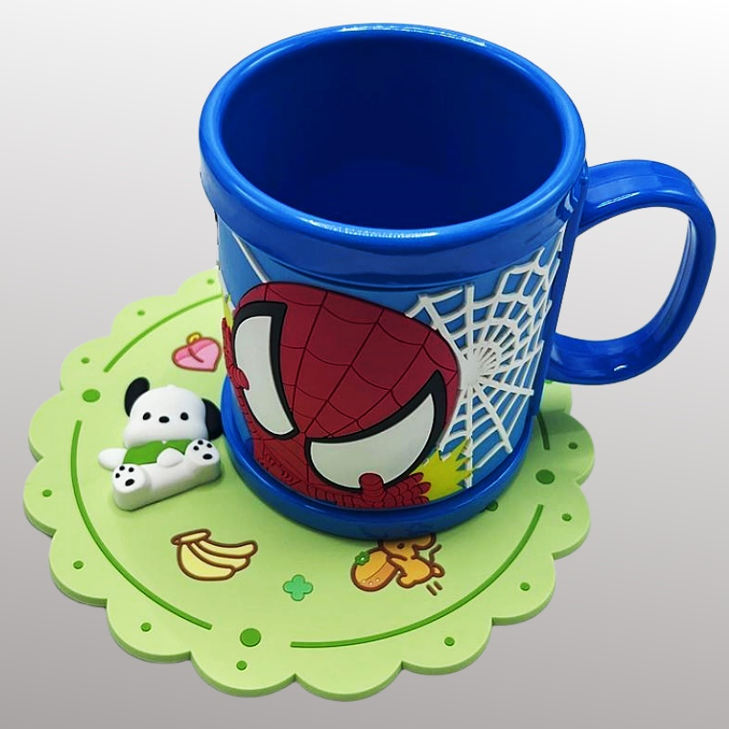 Customized Anti-Slip Heat-Resistant Soft PVC Rubber Beer Tea Cup Silicone Coaster