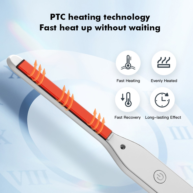 Portable Small Two-Piece Straight Hair and Curling Iron Ceramic Professional LED Display Screen