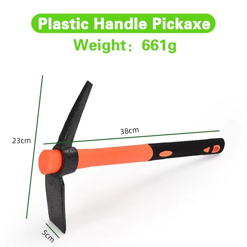 Carbon Steel Small Hoe Fiberglass Handle Pickaxe Garden Tool