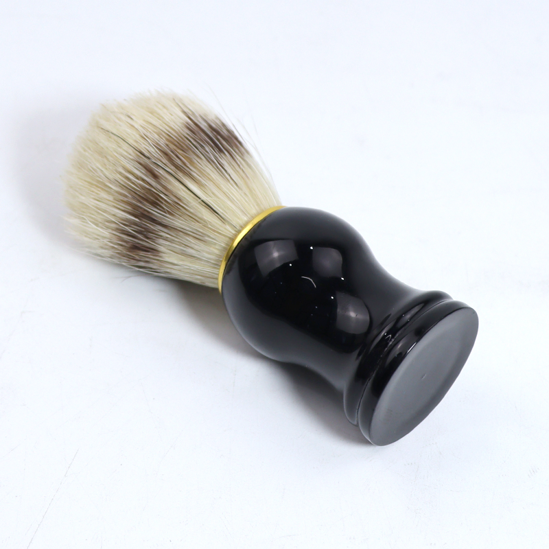 Black Hand Crafted Pure Badger Shaving Brush with ABS Plastic Handle Mens Luxury Professional Hair Salon Tool for Barbershop