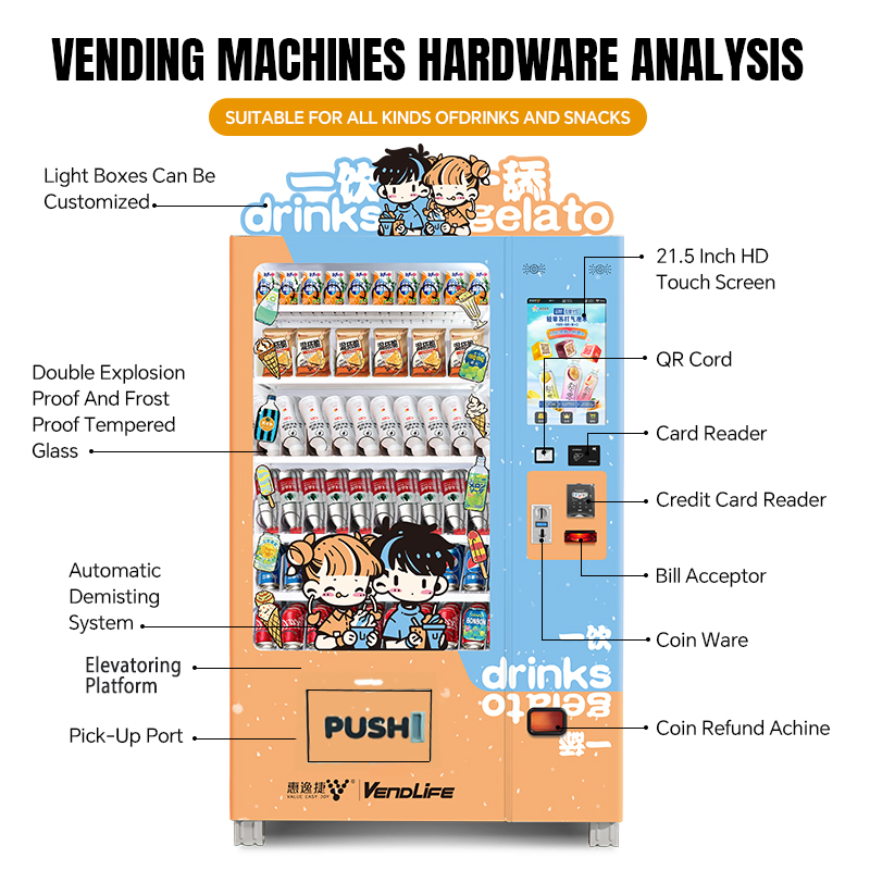 New Style -18 º C Frozen Food Vending Machines with Elevator Cooling Technology Freeze Pop Popsicle Ice Cream Vending Machine for Sale Drink