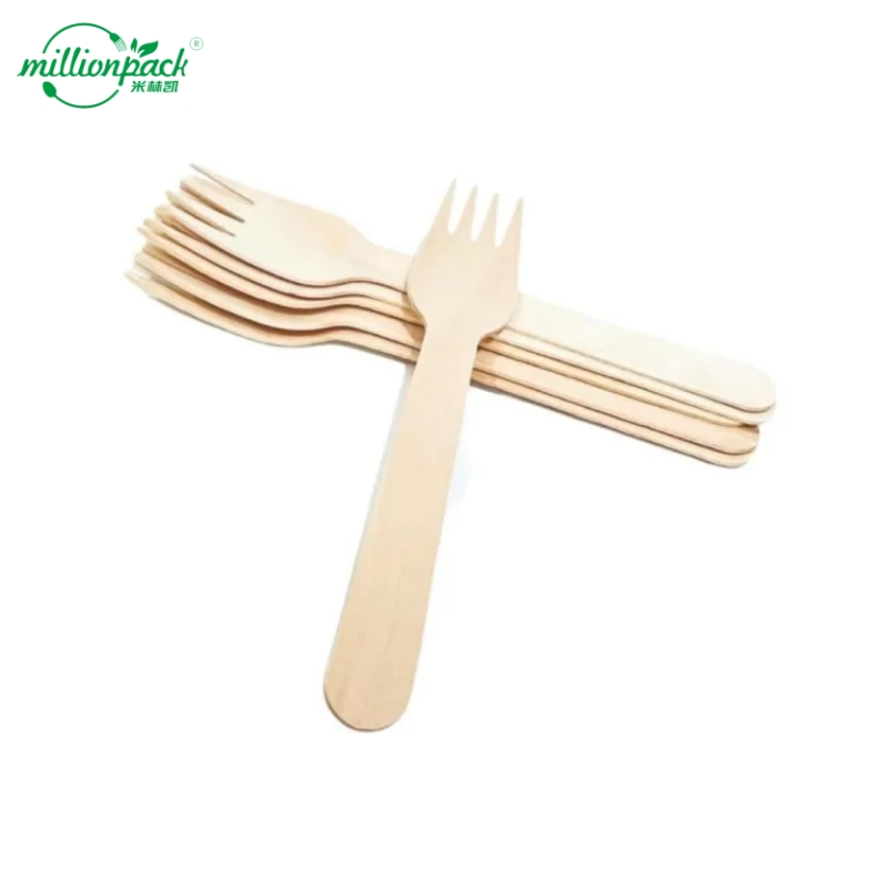 Natural Unfinished Wooden Forks for Rustic Weddings and Farmhouse Style Events