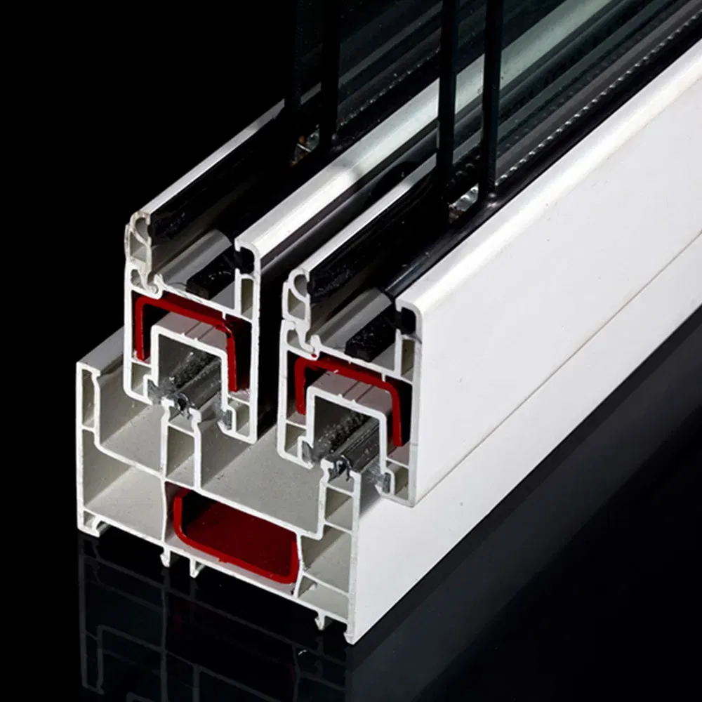 White Simple Style Hollow Transparent Tempered Glass Plastic Steel UPVC Casement Windows for Houses
