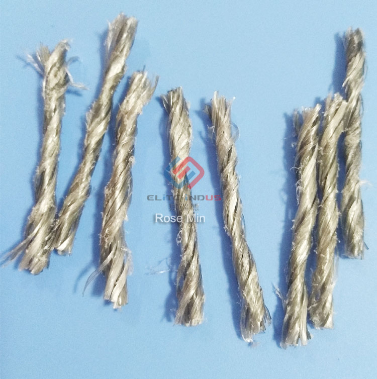 54mm Concrete Polymer Polypropylene PP Twisted Fiber