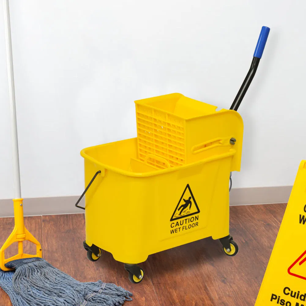 Commercial Wholesale Durable Single Down Side Press Janitor Cart Cleaning Plastic 20 Liter Mop Bucket with Wringer