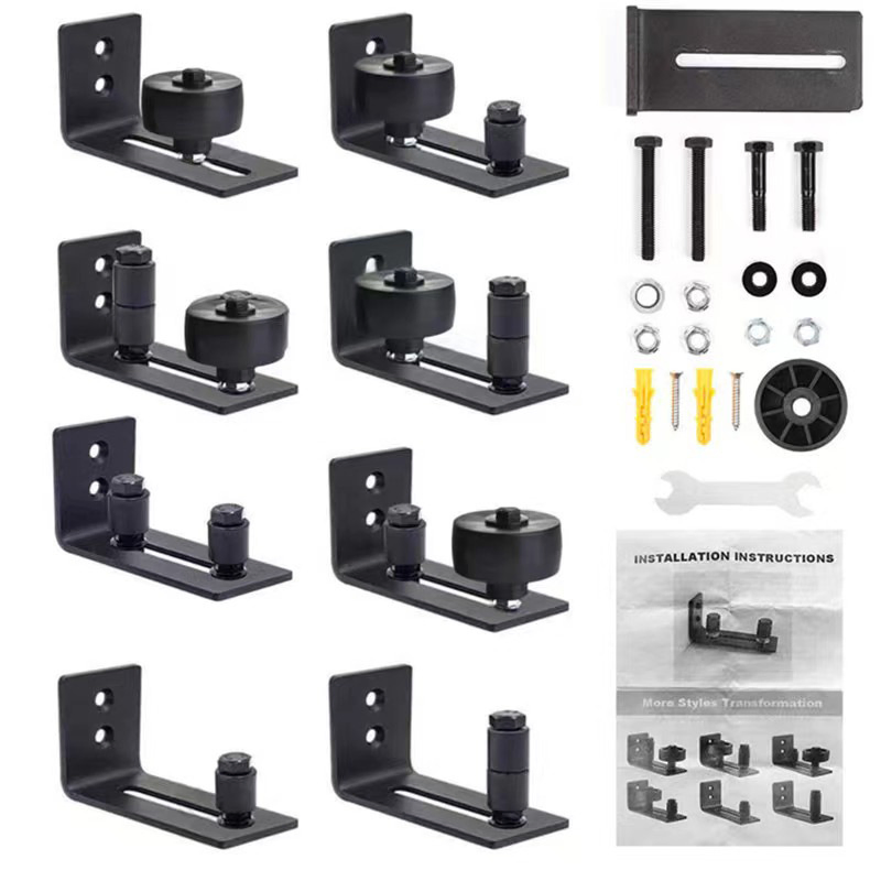 Sliding Barn Door Floor Guide Flush Design Wall Mount Bottom Adjustable Roller Flat Non Scratch Barn Door Hardware