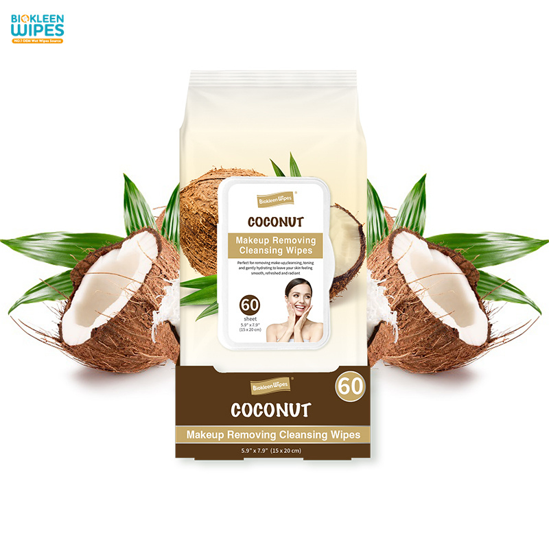 Biokleen Custom Logo Non-Woven Aloe Vera Makeup Remover Cleansing Face Wet Wipes