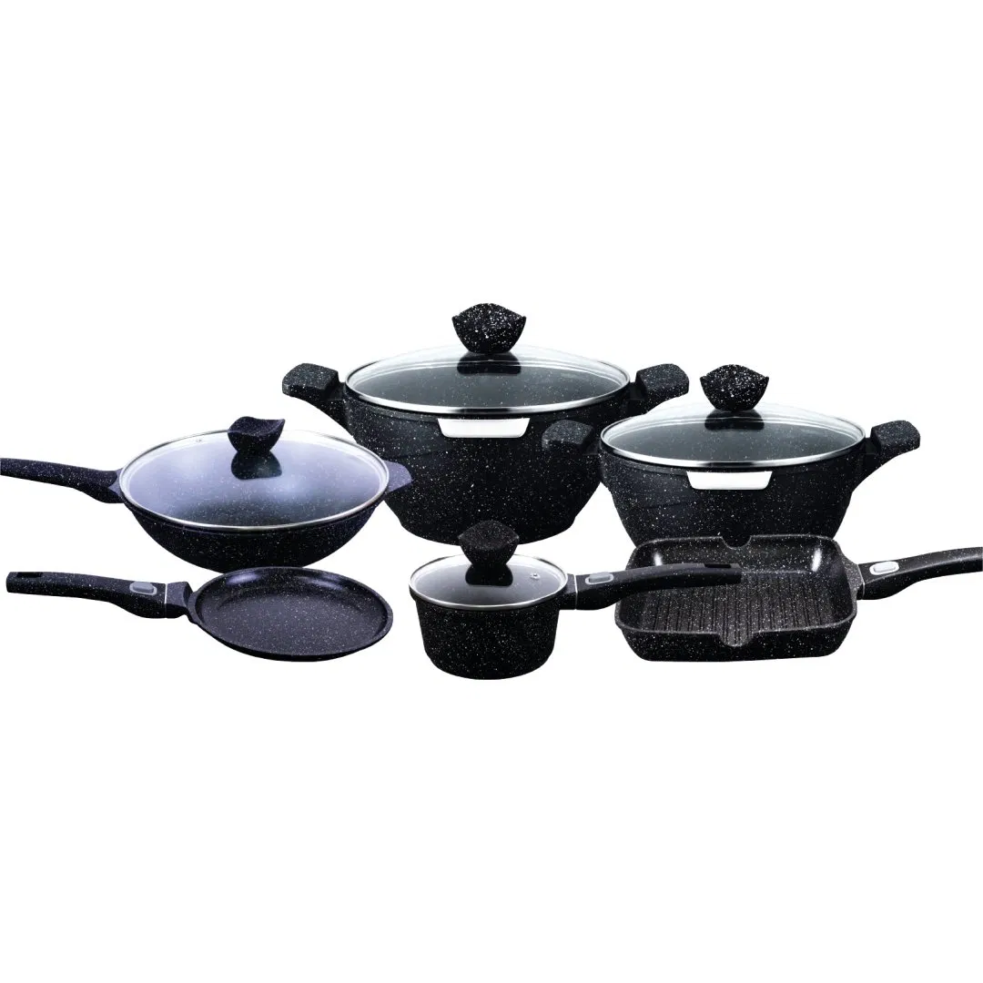 OEM Good Quality Kitchenware Nonstick Casserole Soup Pot Frying Pan Skillet 6 Pieces Pans and Pots Set Kitchen Aluminum Cookware Kitchen Utensils