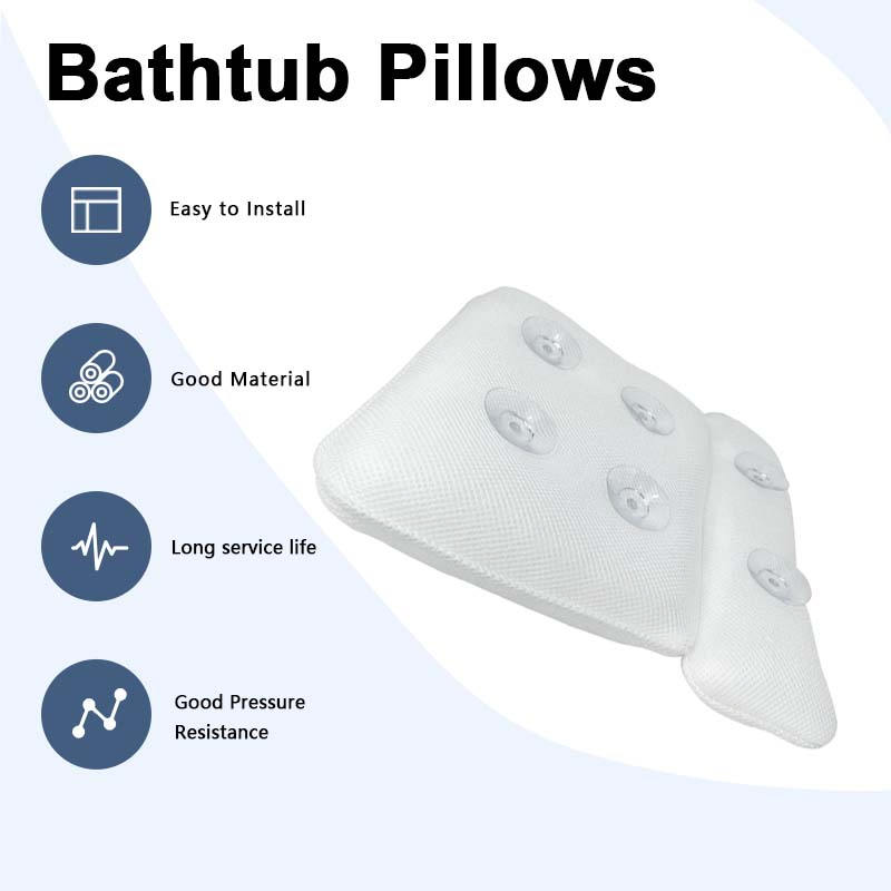 3D Mesh Waterproof Luxury Bath Pillow Cushion with Neck Support