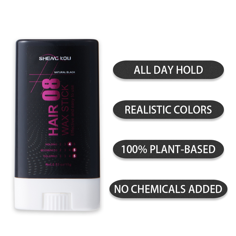 Private Label Black Creamy Temporary Hair Color Vegan 24 Hours Strong Hold Hair Styling Wax Stick