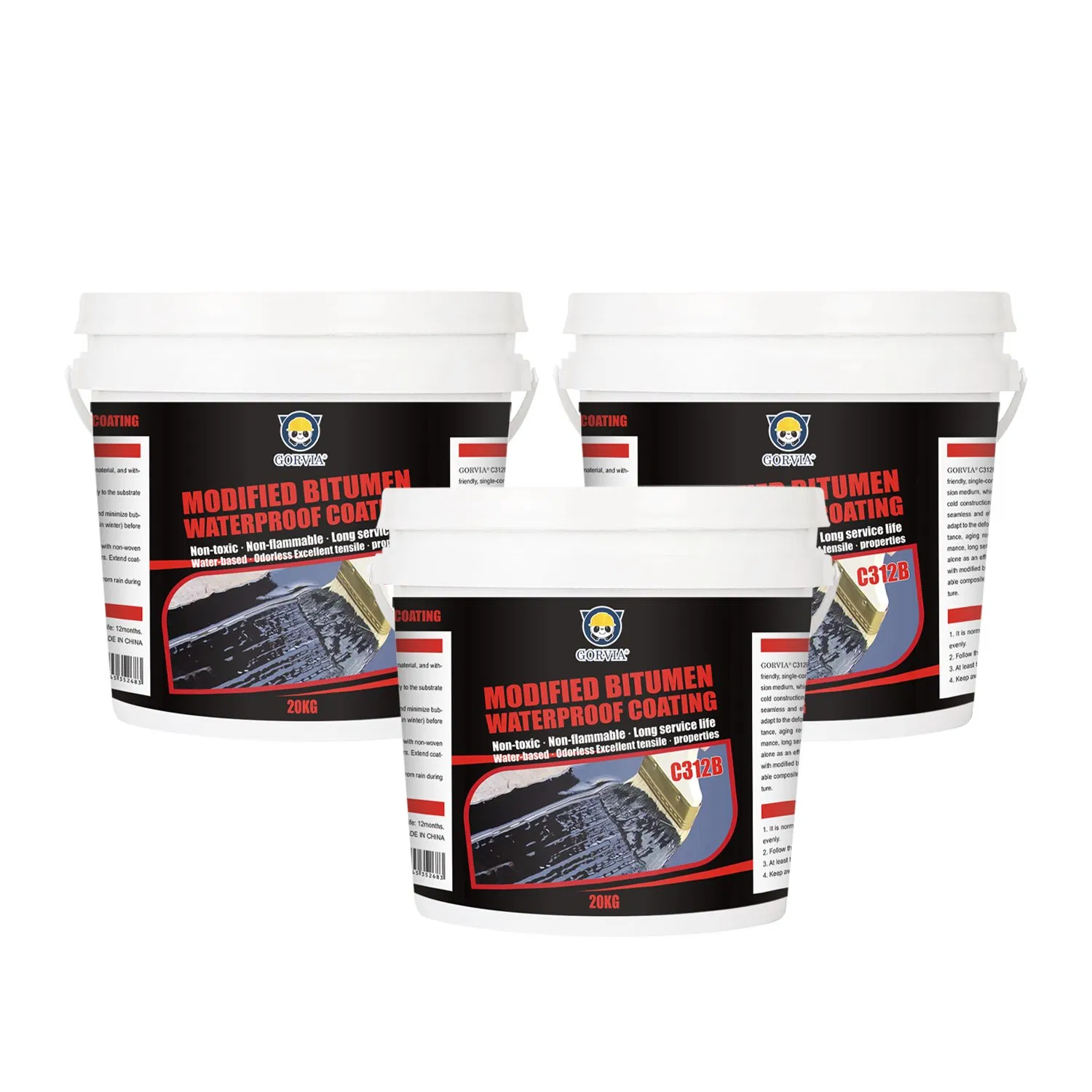 C312b 20kg Non-Toxic Odorless Single Component Modified Bitumen Waterproof Coating