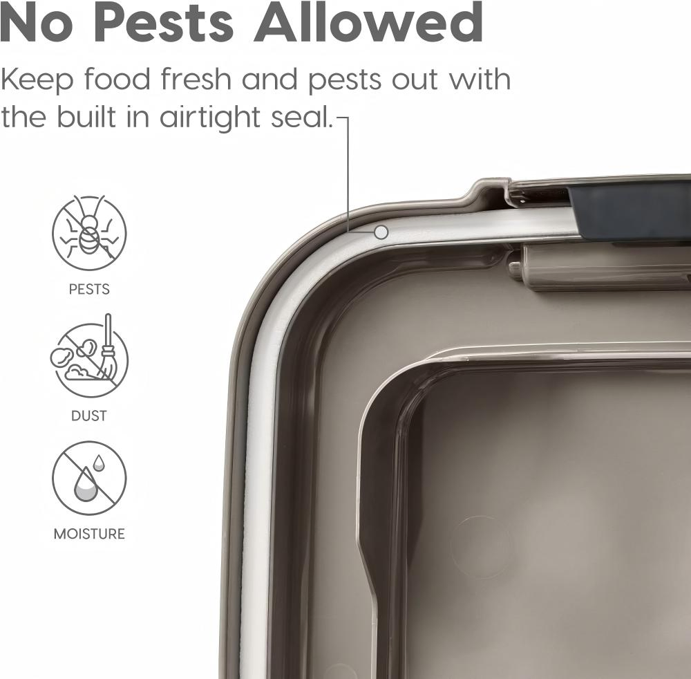 Durable 3PCS Pet Food Storage Containers with Rolling Wheels