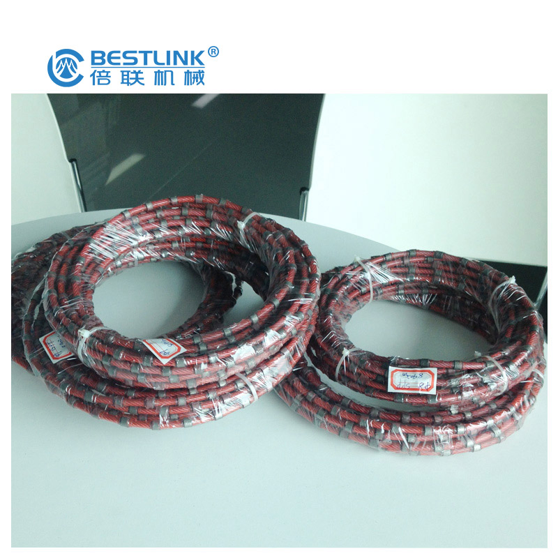 11.5mm Rubberized Sintered Beads Diamond Wire for Natural Granite and Marble Stone Quarry Cutting