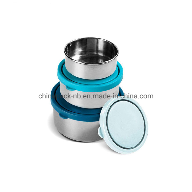 Round Stainless Steel Containers (3 pack)