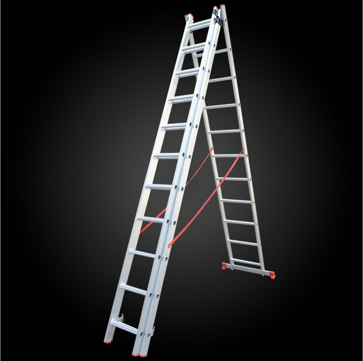 1200cm Height 3*16 Steps Electric Attic Lightweight Folding Step 3 Section Extension Ladder