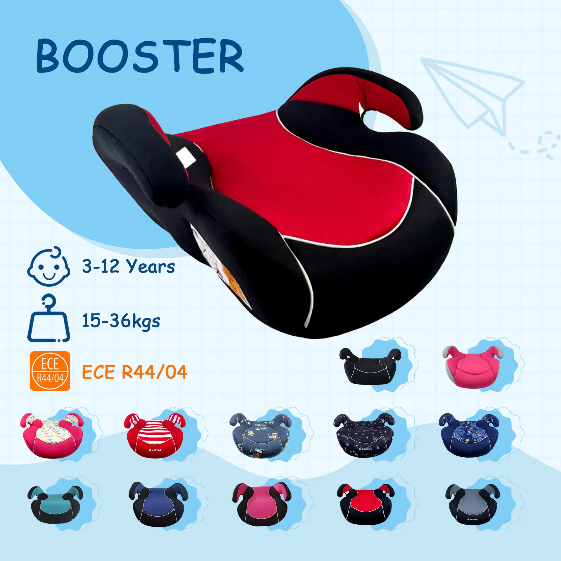 Pink Baby Car Booster Isofix Children Toddler Booster Car Seat for Kids
