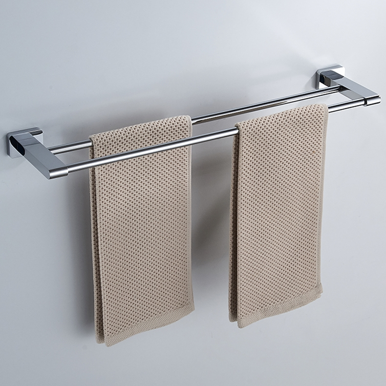 Двойной полотенцедержатель из латуни, хром