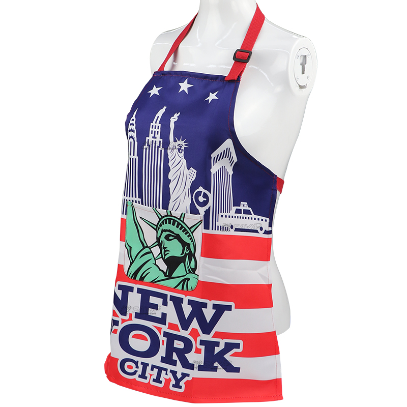 Custom Printed Logo Souvenir Cotton Polyester Waterproof Apron Sink Chef Men Women's Cooking Aprons