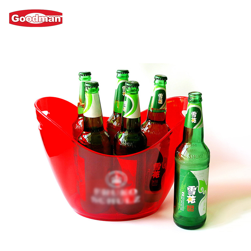 8L Large Capacity 4 Bottle Plastic Oval Wine Champagne Bucket Beer Bottle Cooler Ice Bucket