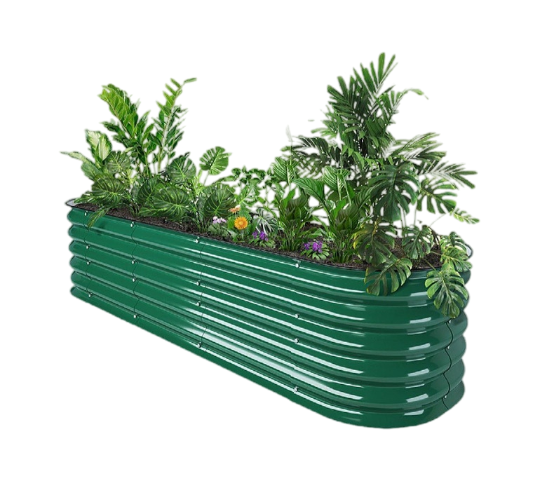 Raised Garden Bed Box Kit for Gardening Vegetables Galvanized Outdoor Planter Modern Metal Garden Fencing Garden Bed Modular Corrugated Metal