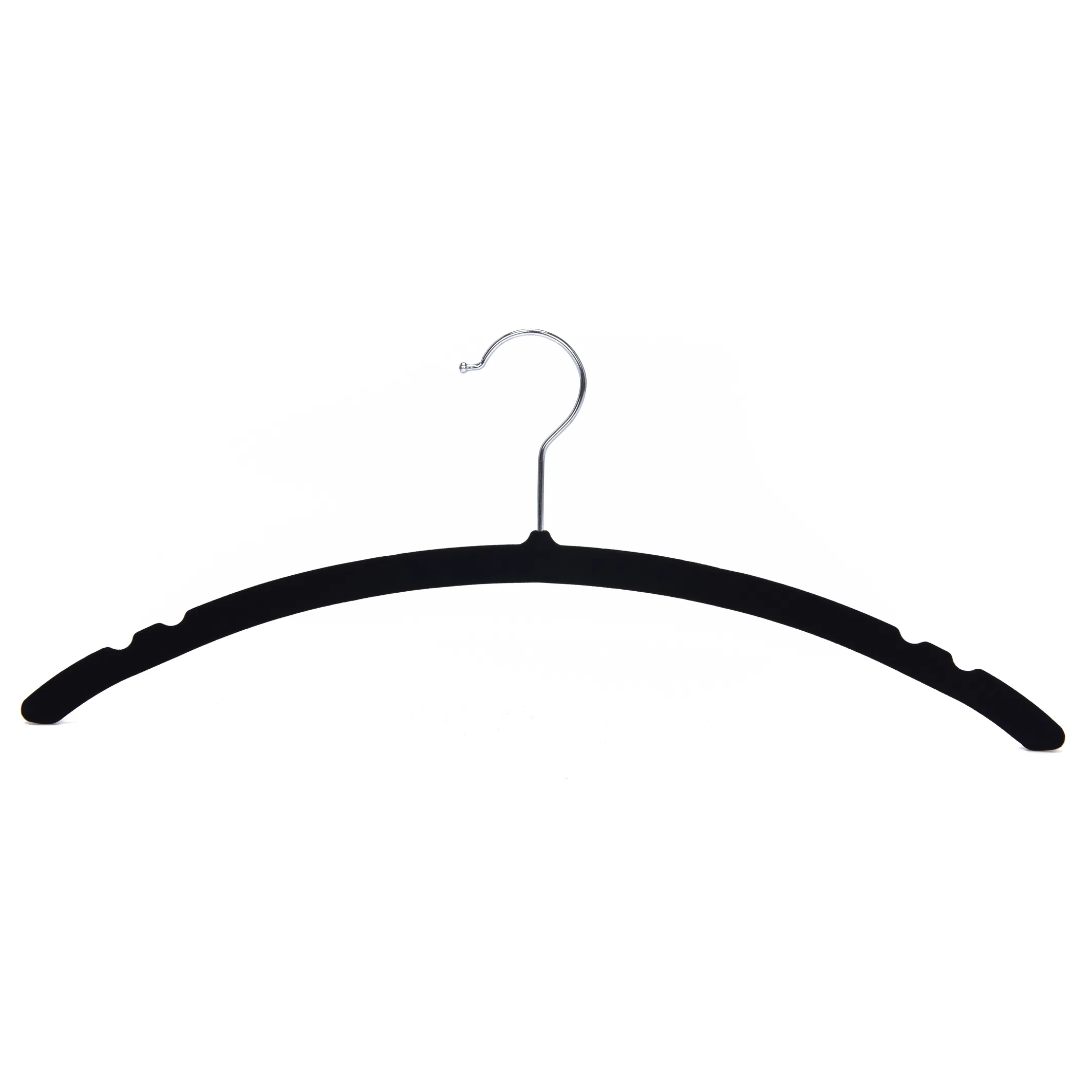 2022 New Style Brand Black Plastic Velvet Clothes Hanger Garment Laundry Hanger