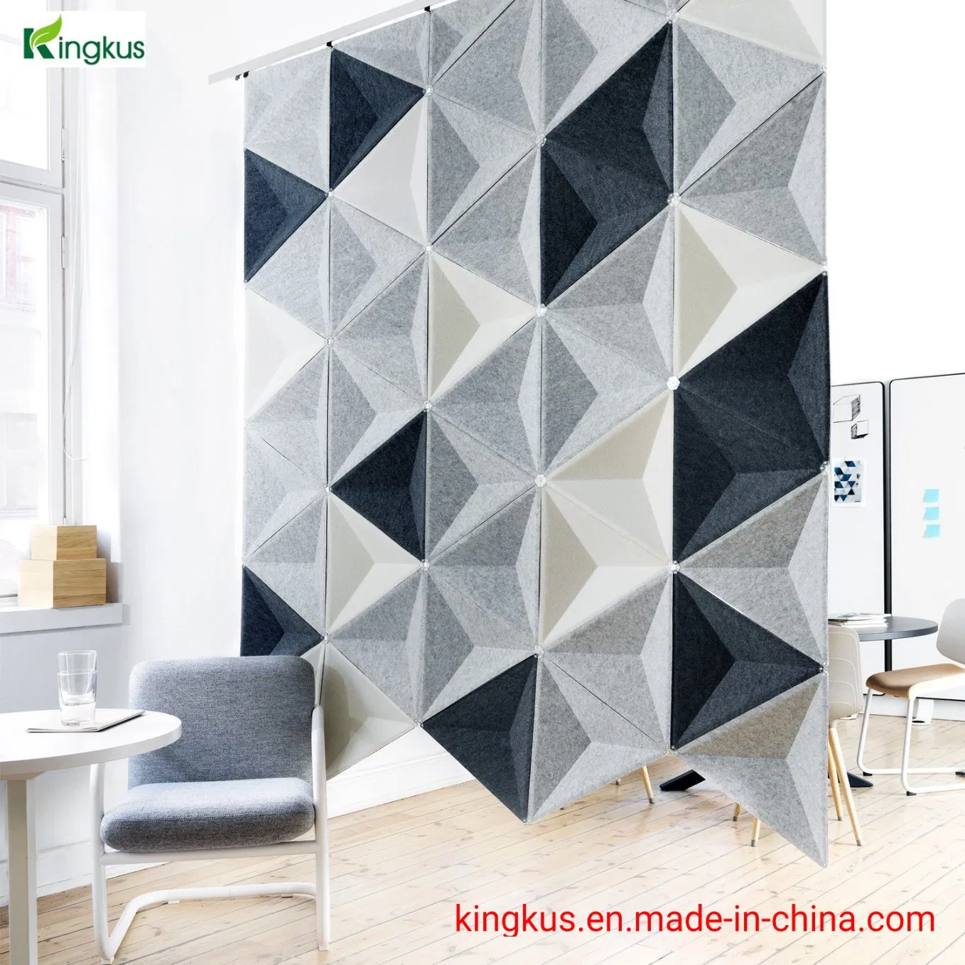 Kuscone 3D Triangle Shape Foam Pet Acoustic Wall Panel