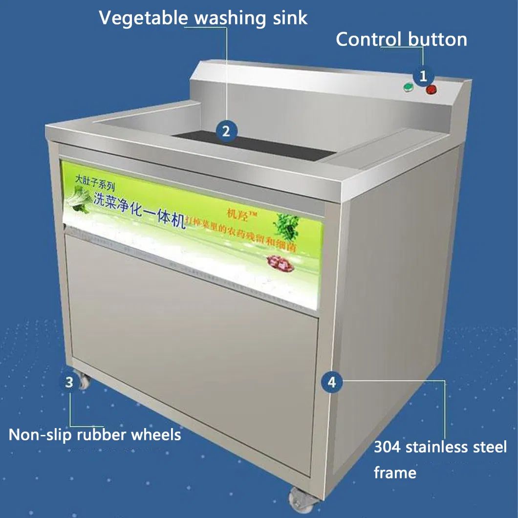High-Tech Large Capacity Vegetables Fruits Washing Machine for Restaurant and Canteen