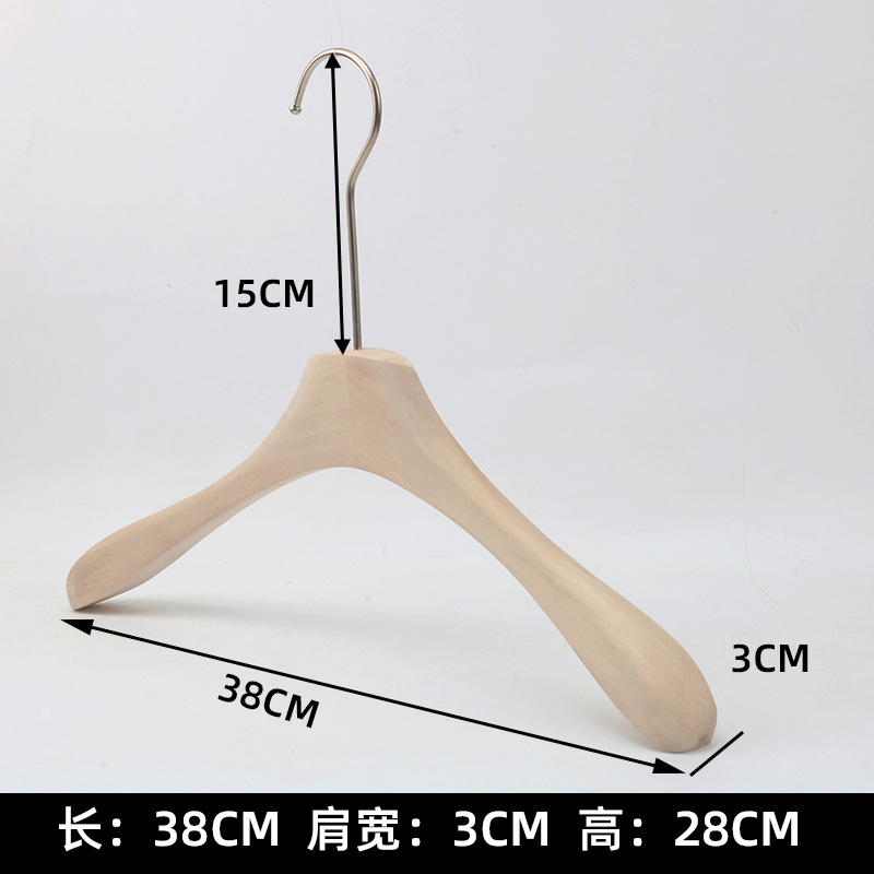 Bulk Supply of 38cm Smooth Lotus Wood Hangers - Ideal for Clothing Importers, Low MOQ Women Coat Hanger