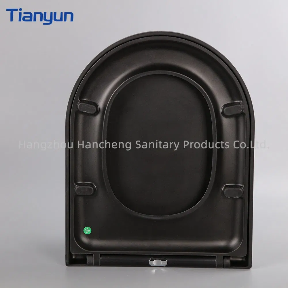 Custom Black Reinforced Sturdy Toilet Seat Cover Easy Cleaning PP/UF U Shape Toilet Seat