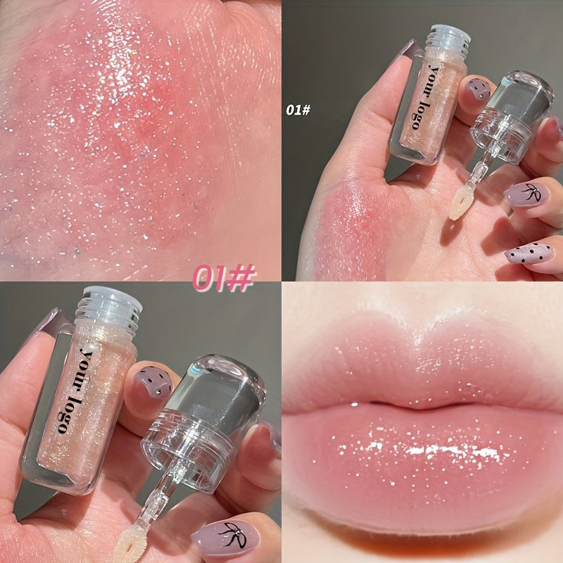 Wholesale Customization Transparent Tube Translucent Clear Texture Starfall Glitter Lip Gloss Gorgeous Lip Gloss