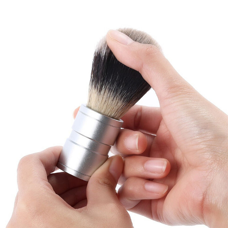 Professional Barber Shop Tool Nylon Bristles Zinc Alloy Metal Handle Shaving Brush