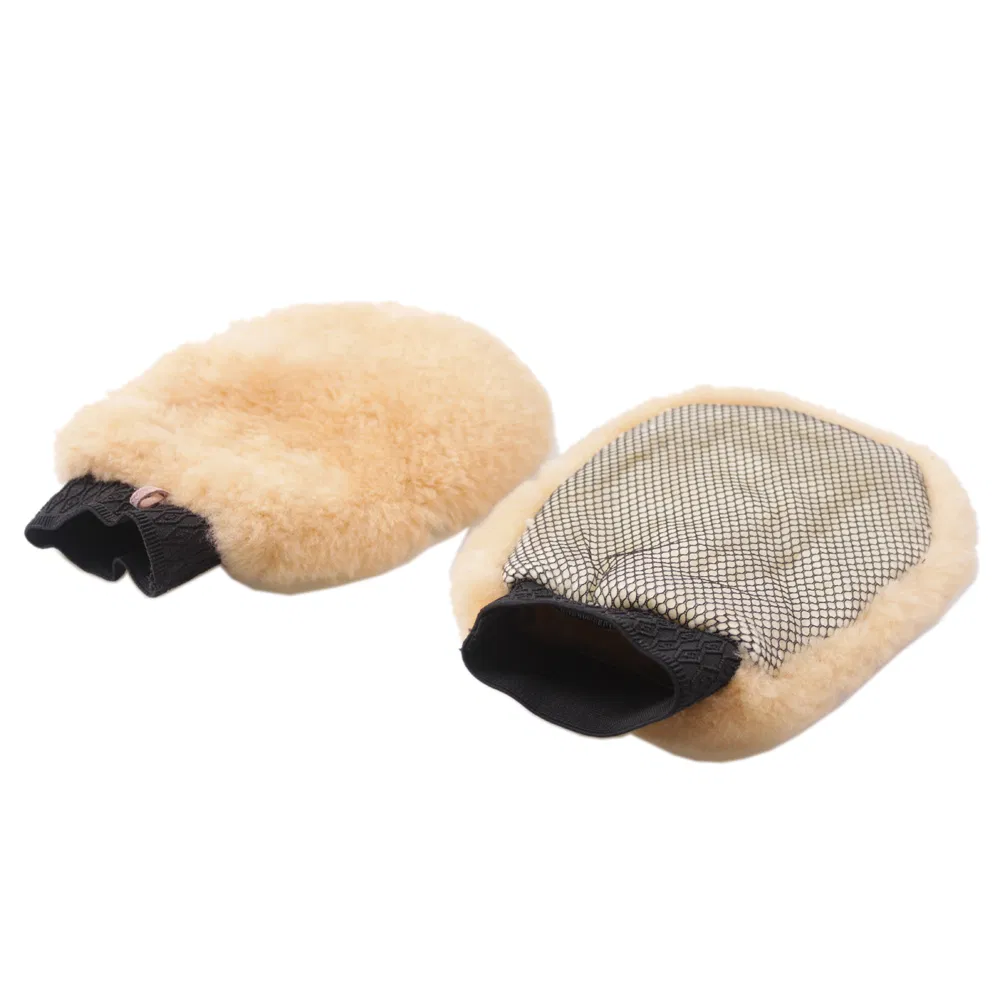 Car Cleaning Genuine Sheepskin Glove Mitt Lambs Wool