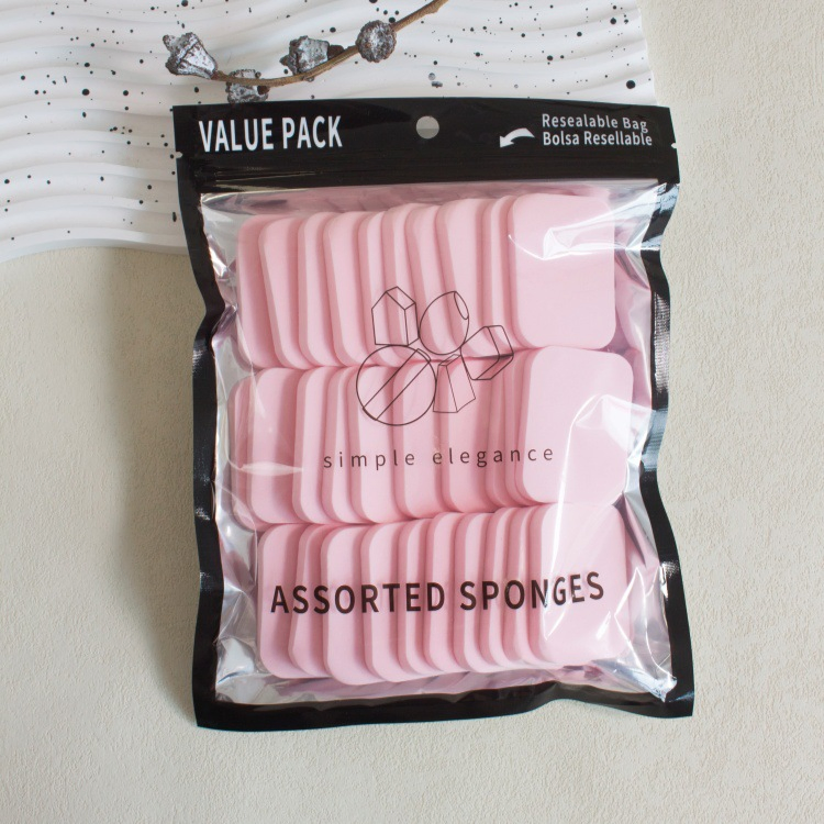 Factory Directly Sell Square Makeup Puff Wholesale 30PCS Non-Latex Makeup Kit