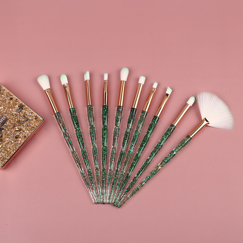 10 Crystal Handle Makeup Brush Sets Beginners Full Set of Makeup Brushing Eye Shadow Brushes Cross -Border Dedicated Beauty Tools