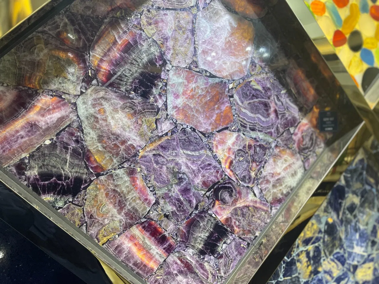 Transparent Backlight China Semi Precious Stone for Decoration Bar Vantiy Top Table Tops Wall Background