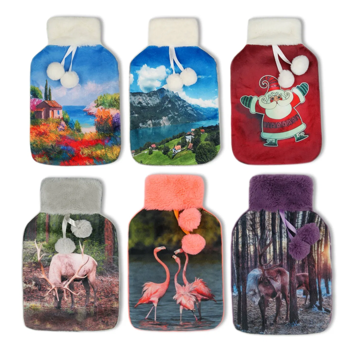 Custom Pattern Knitted Natural Rubber Hot-Water Bag for Winter Use