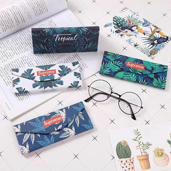 5 Color PU Leather Folding in One Piece Sunglasses Case Folding Case