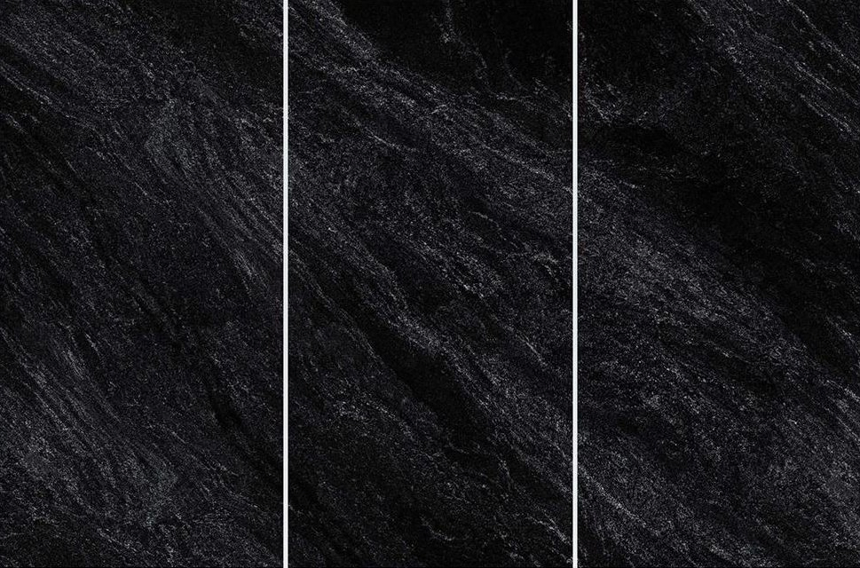 Deep Dark Black Marble Design 1200*2400mm Sintered Stone Big Slab Panel Commecial Floor