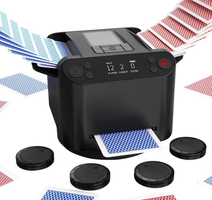 Electric Card Shuffler with Remotes for Poker, Uno, Blackjack