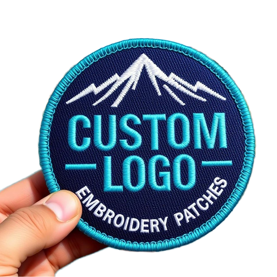 Нашивка вышитая термоклеевая с логотипом для кепки рюкзака