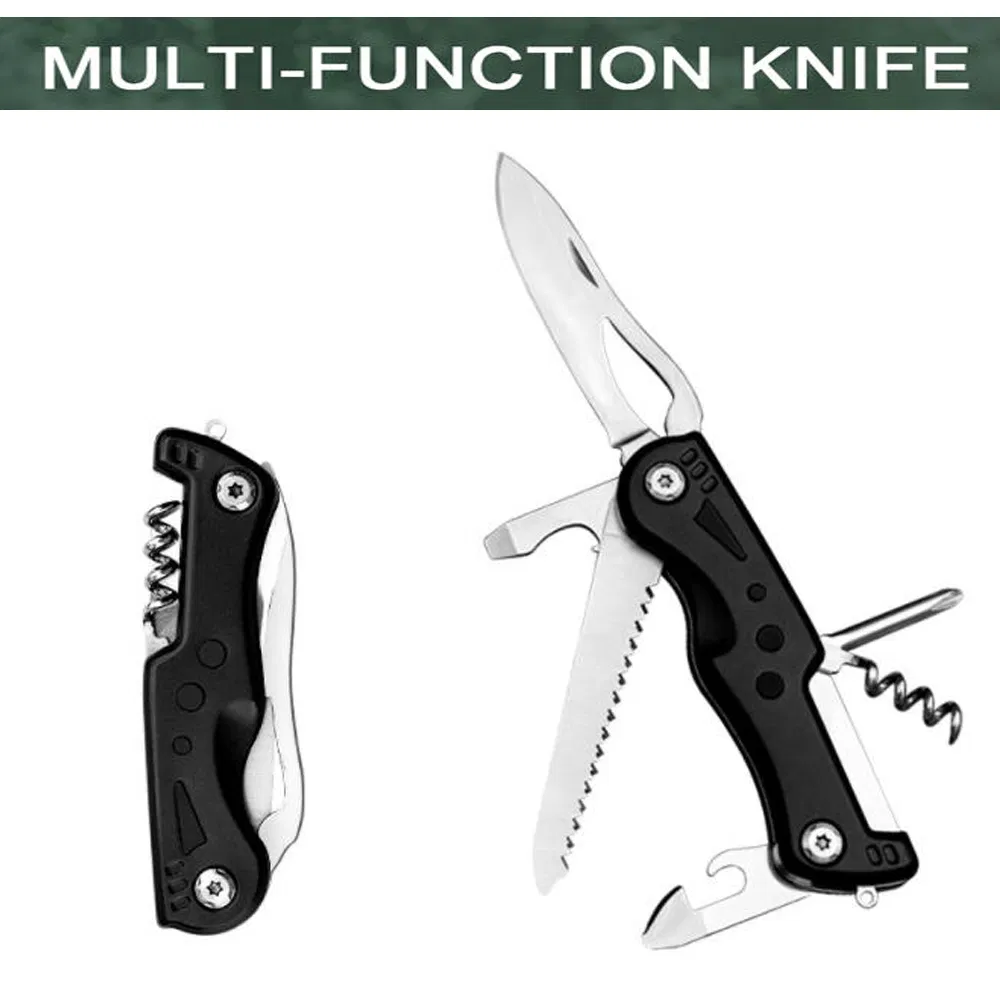 K06A New Design 440 Stainless Steel 9 Multifunctional Folding Knife