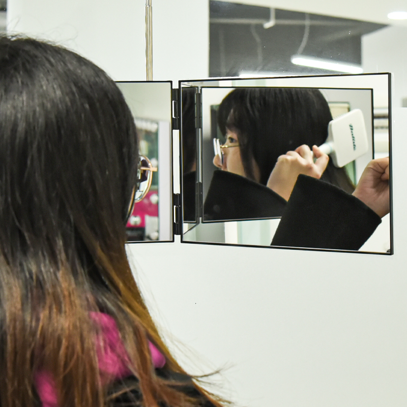 Bathroom 3 Way Trifold LED Wall Makeup Mirror for Self Cut Hair Cutting Gmd731