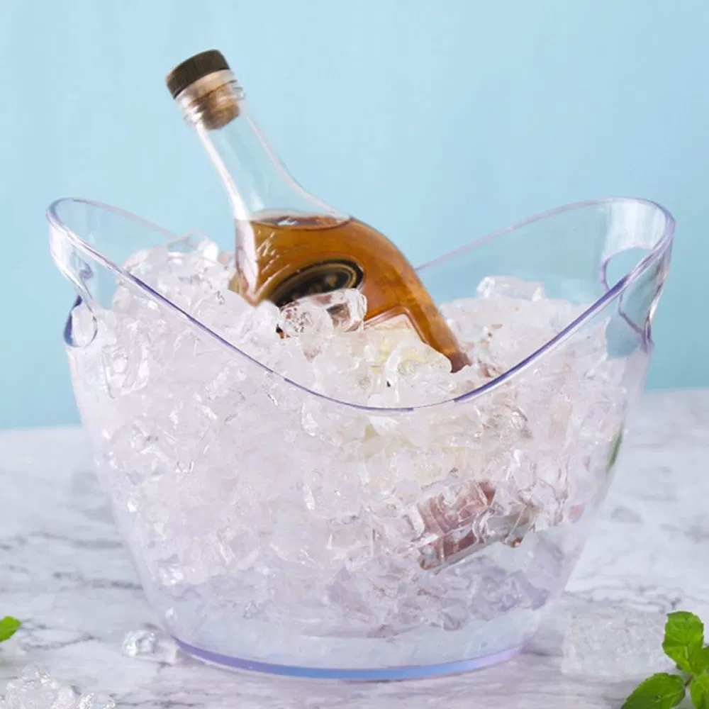 Wholesale Custom Beverage Tubs Cooler Clear Ice Bucket for Wine Champagne or Beer Bottles