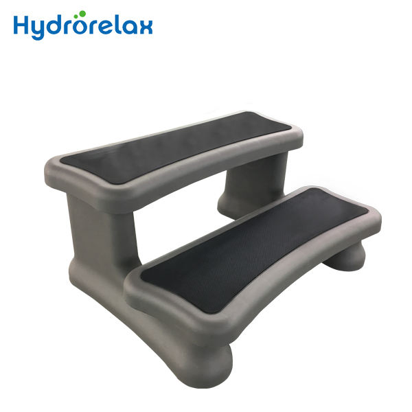 Hy Contemporary Grey 2 Steps PP Material Hot Tub Low Step Bathtub Black SPA Step