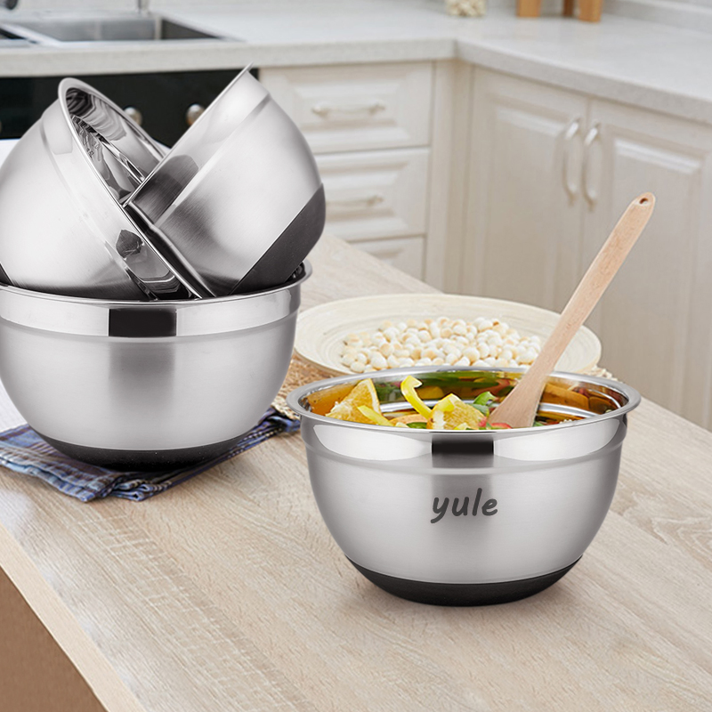 Stainless Steel Mixing Bowl with Silicone Bottom Non-Slip