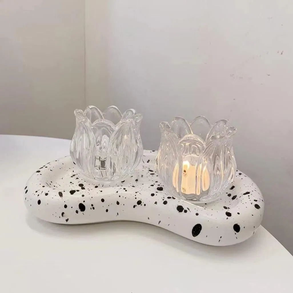 Стеклянная свеча в форме тюльпана, ароматическая