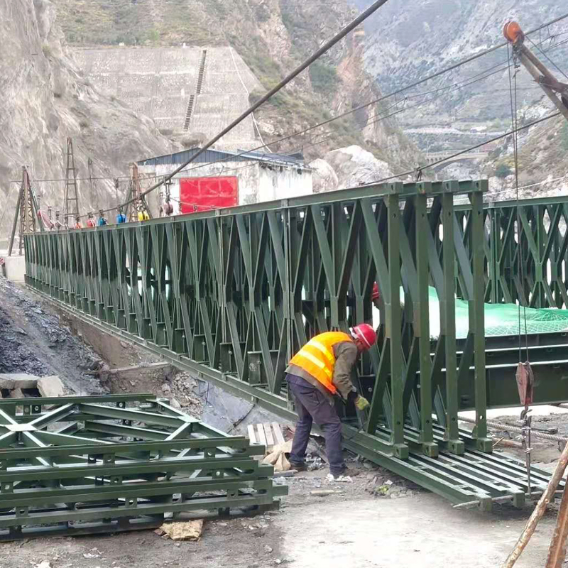 Low Cost Temporary Manufacture Pedestrian Railway Panel Steel Bailey Construction Bridge