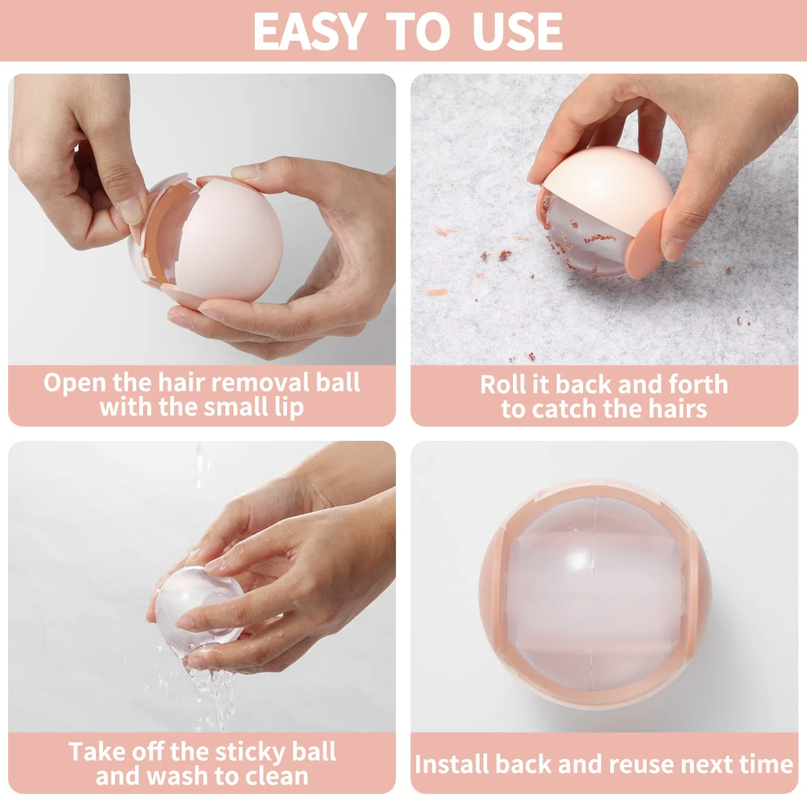 Dust-Proof Reusable Sticky Tool Potable Travel Lint Pet Hair Remover Ball Roller